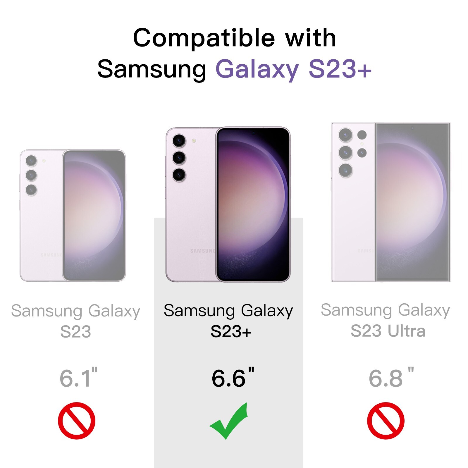 JETech Screen Protector for Samsung Galaxy S23 Plus 5G 6.6" with Lens Protector