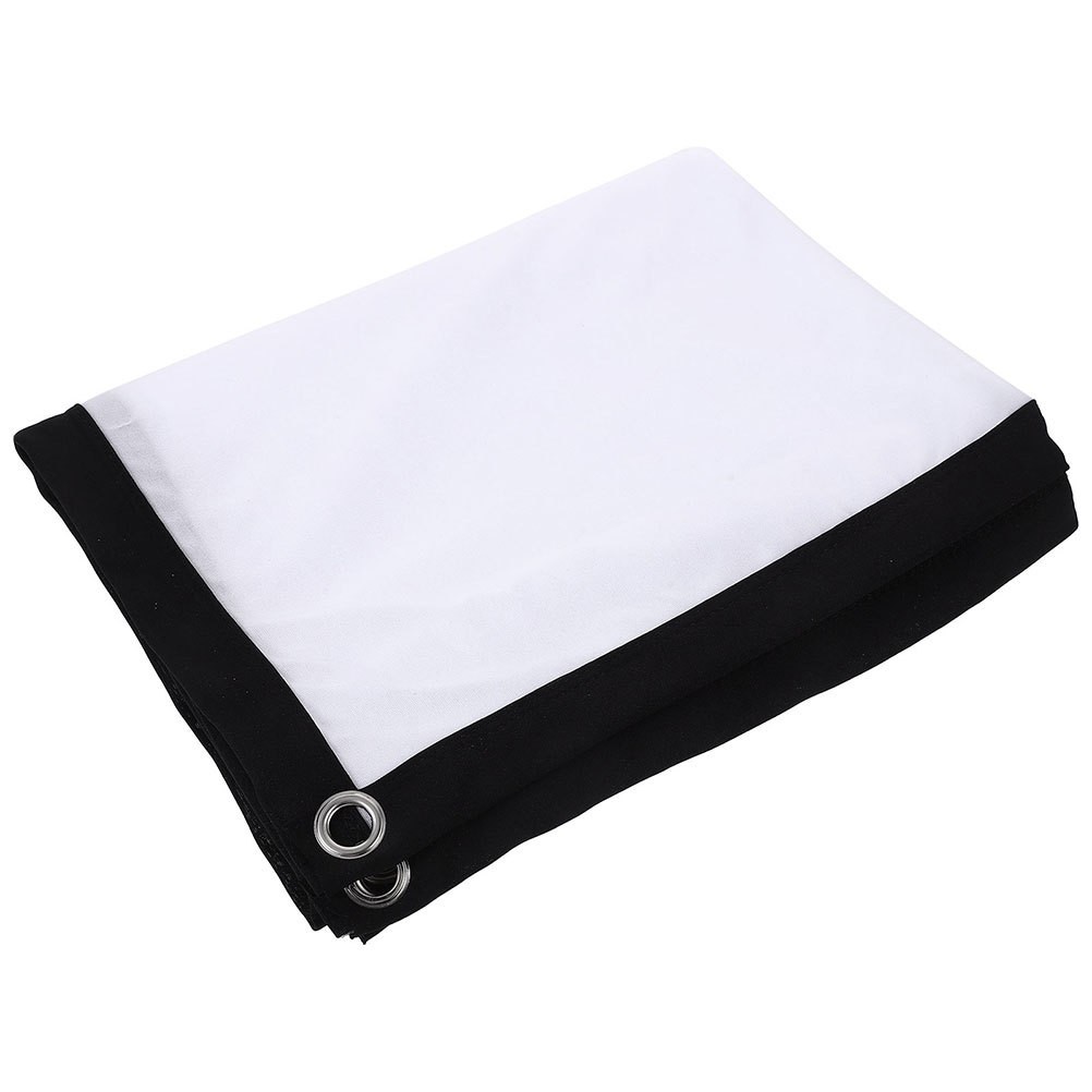Portable Folding Projector Screen White Polyester Durable Home Theater Use