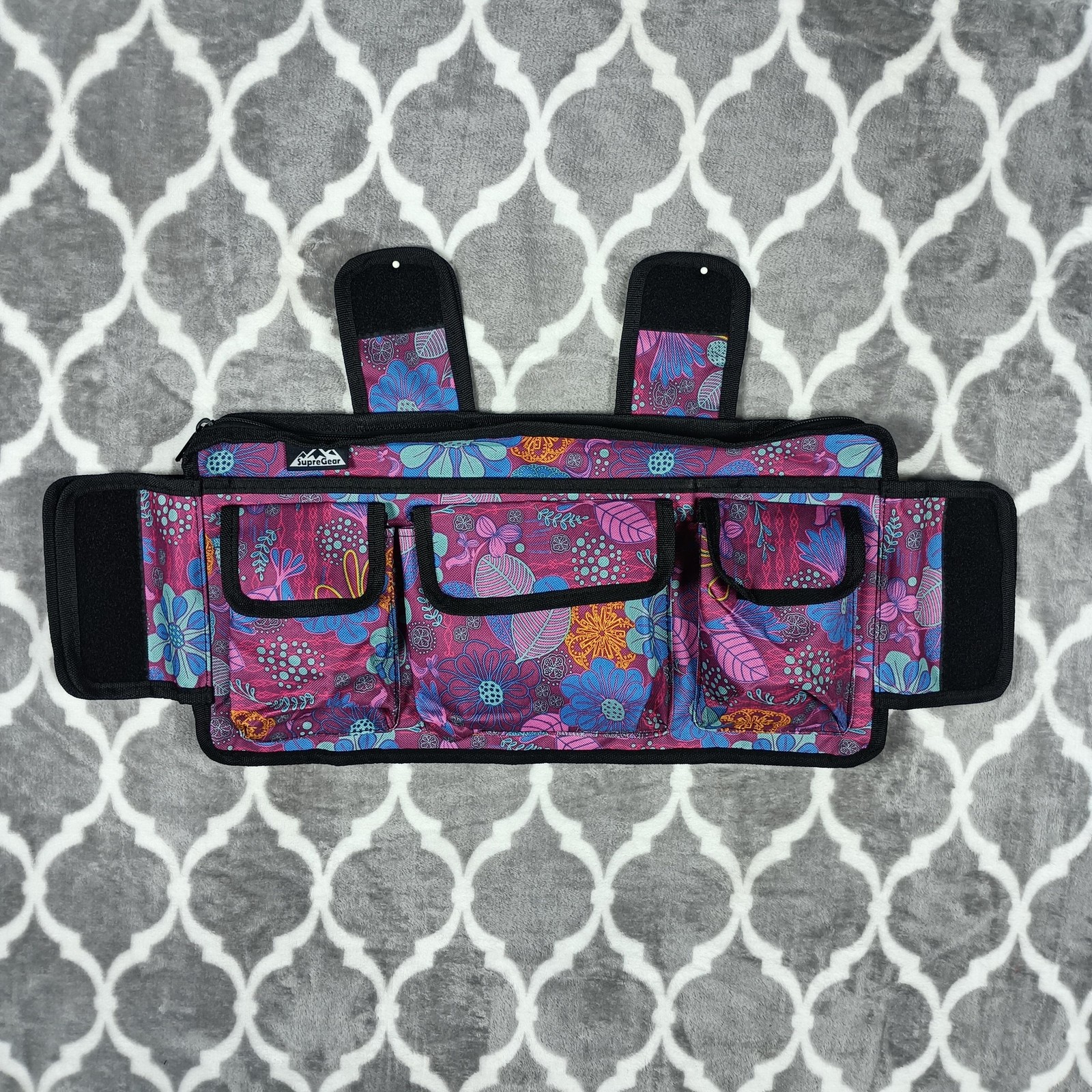 SupreGear Wheelchair Walker Organizer Bag Floral Multi Pocket Mobility Storage