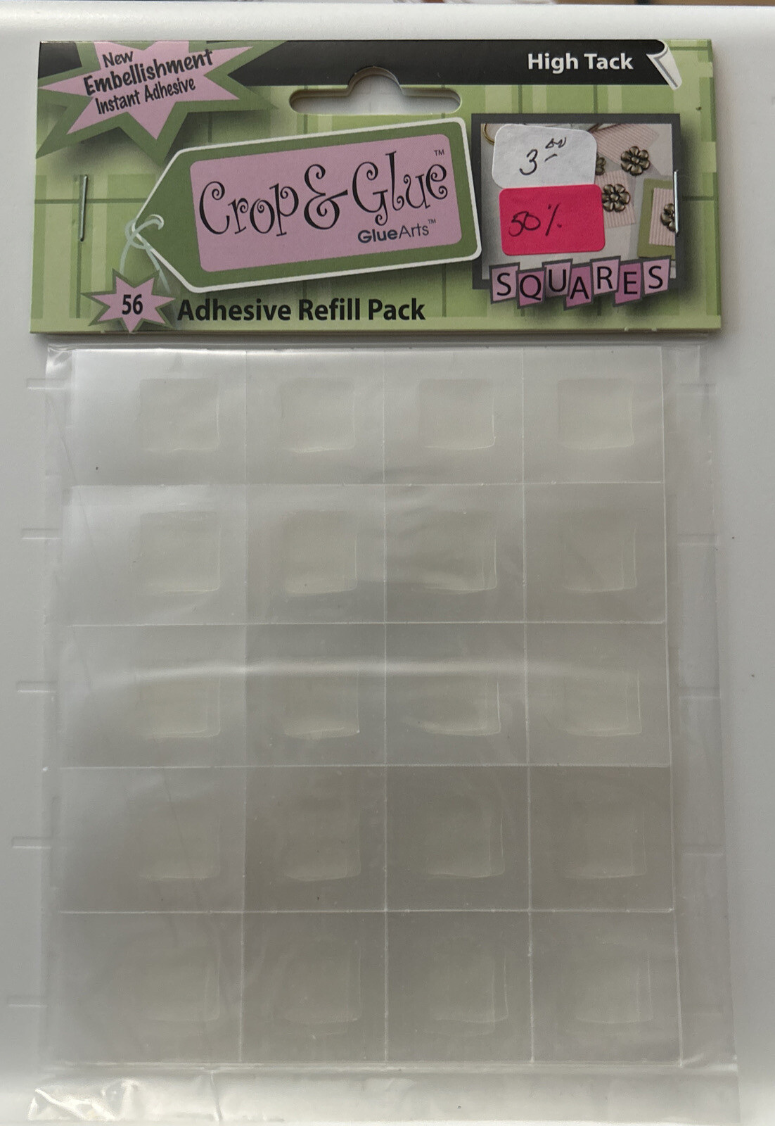 Glue Arts: Crop & Glue High Tack Adhesive Refill Pack Instant Adhesive Squares