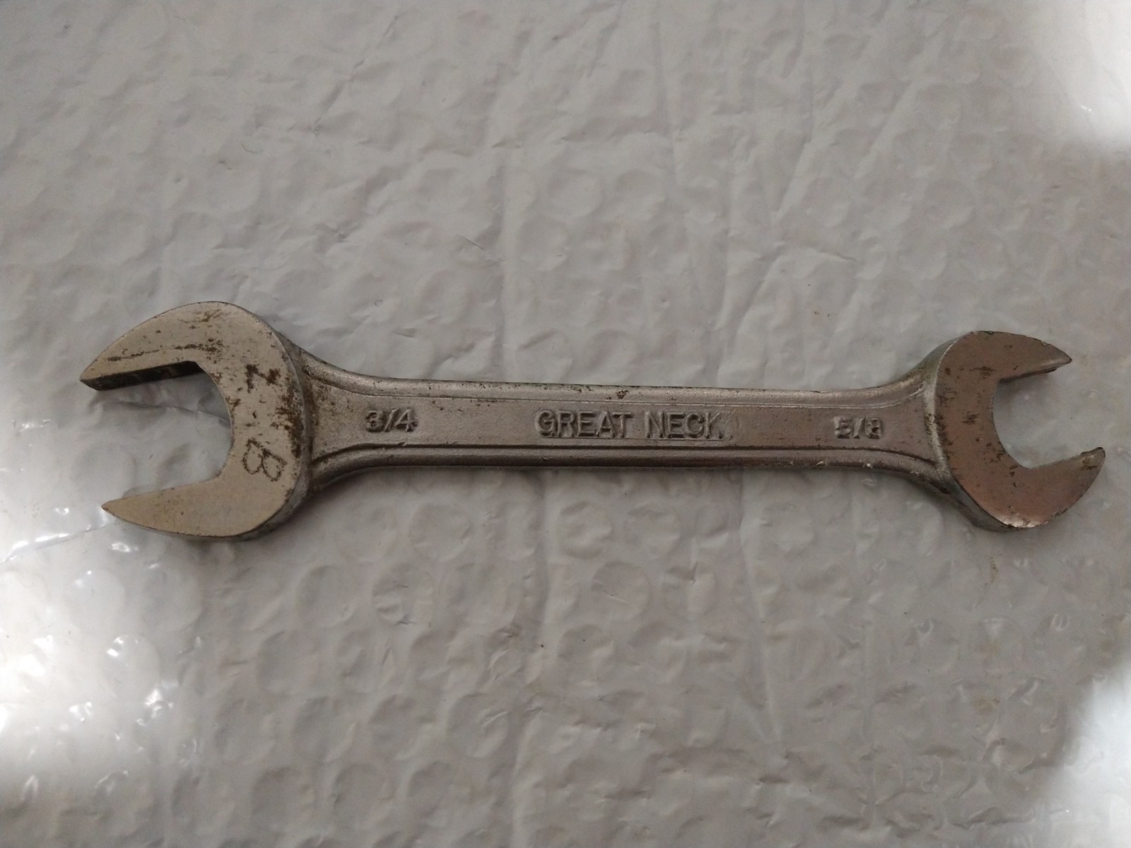 GREAT NECK 5-2, 5/8" x 3/4" DBL. OPEN - END WRENCH, 6.5" LONG *JAPAN MADE*