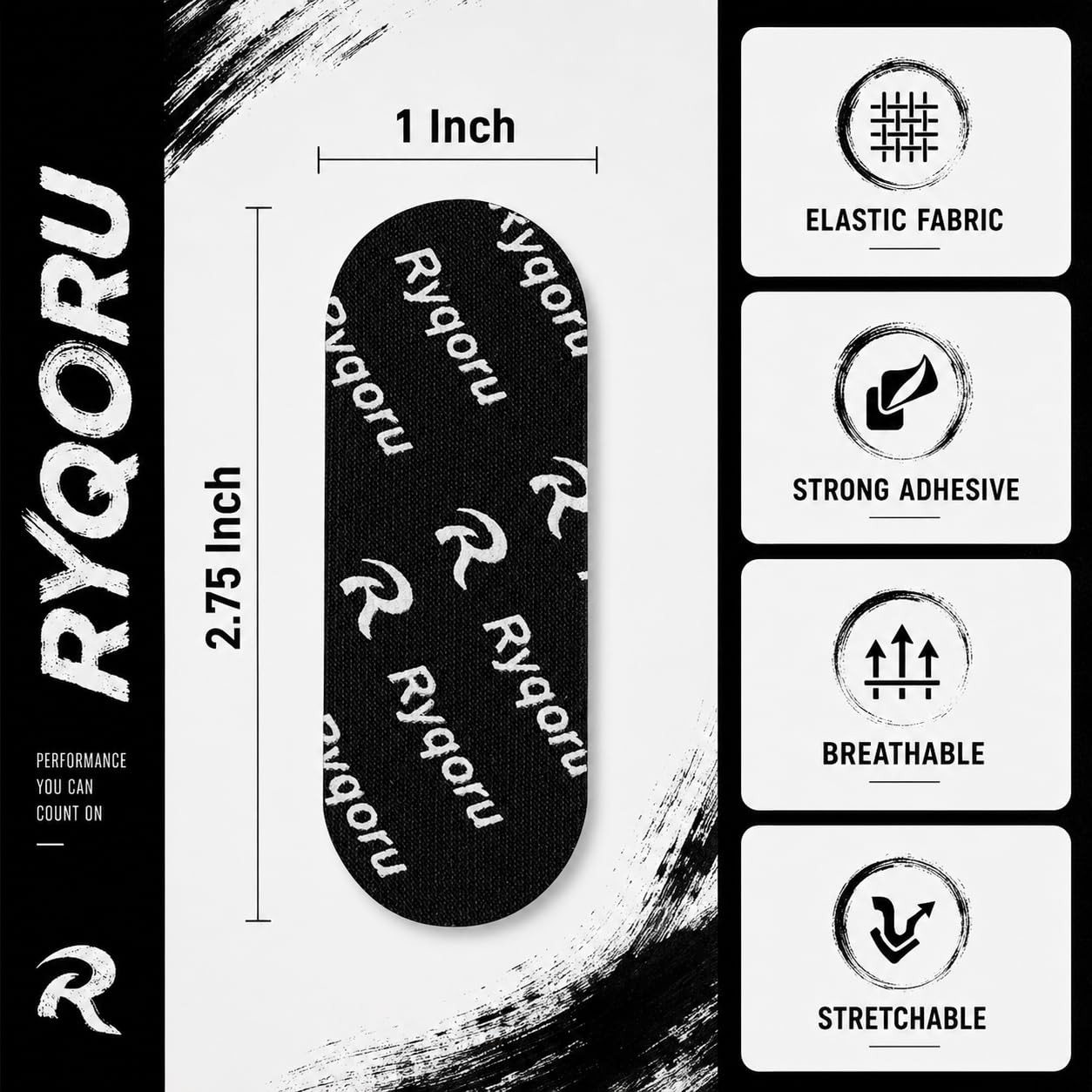 Ryqoru 40 PCS Bowling Thumb Tape, Finger Strips, Fast Release Insert Black