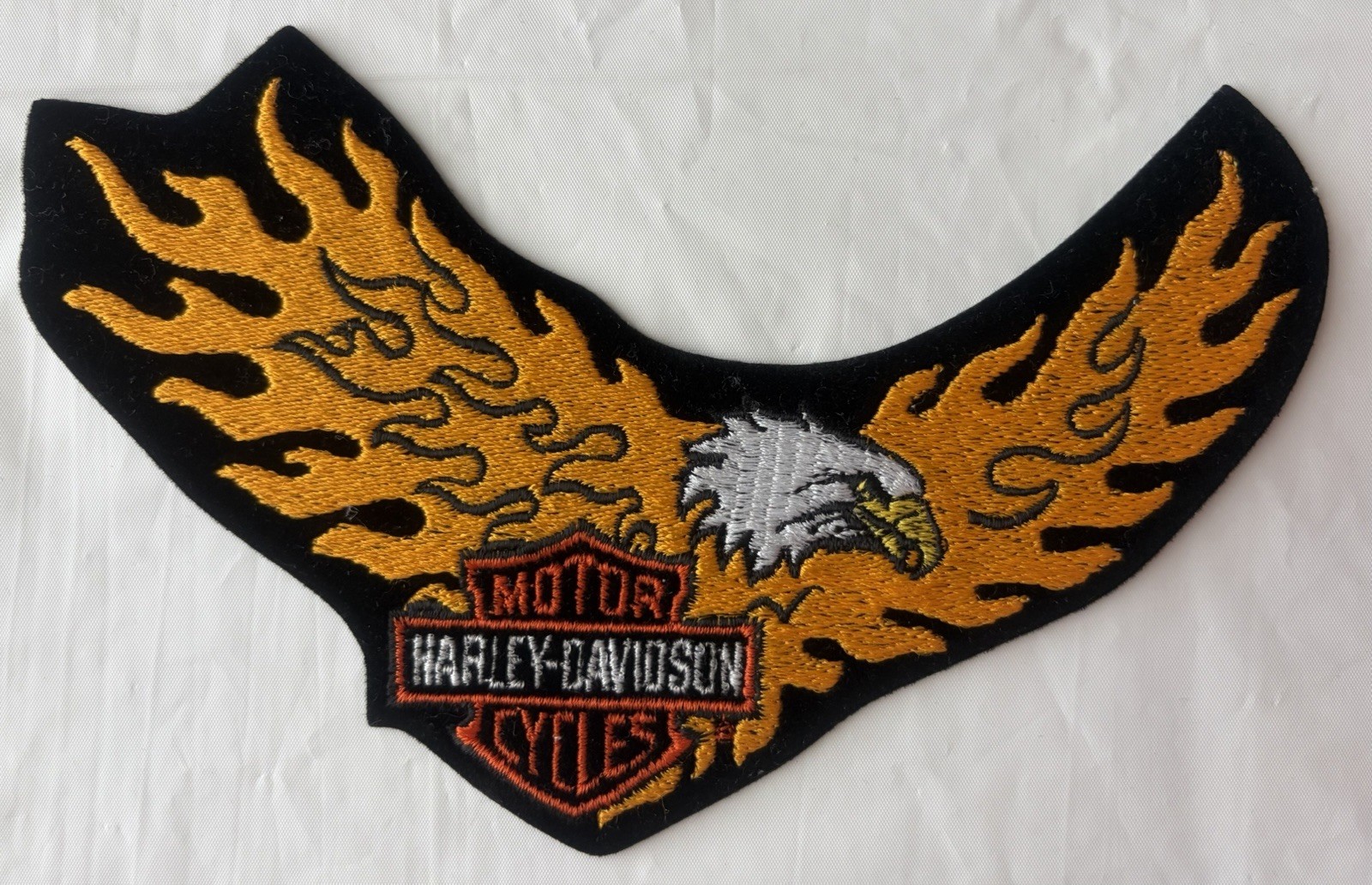 Harley Davidson Bar & Shield Flamed Eagle Bar & Shield Patch for Jacket Vest NEW