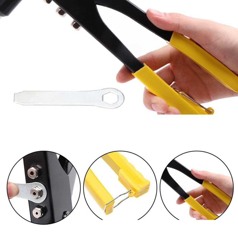 200Pcs Heavy Duty Riveter Set Aluminum Blind Rivets Assortment Kit Hand