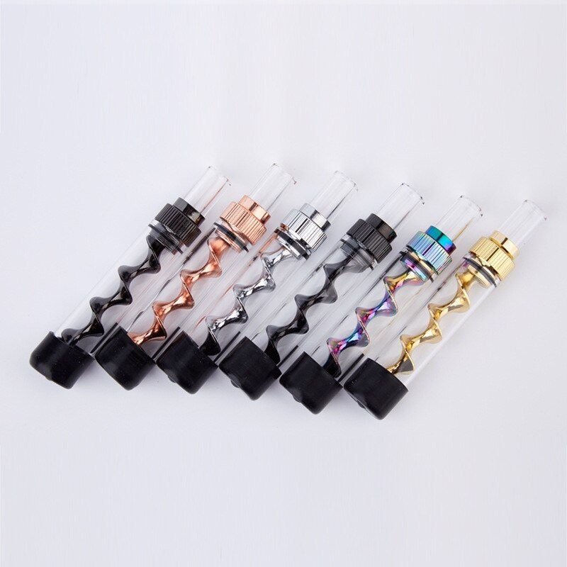 Smoking V12 MINI Twisty Glass Blunt Hit pipe Tobacco Grinder Vaporizer W/ Brush