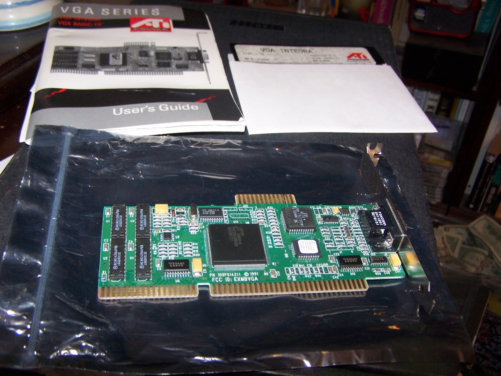Vintage ATI VGA Integhra VGA BASIC-16 16 Bit VGA Card for PC -with manual & disk
