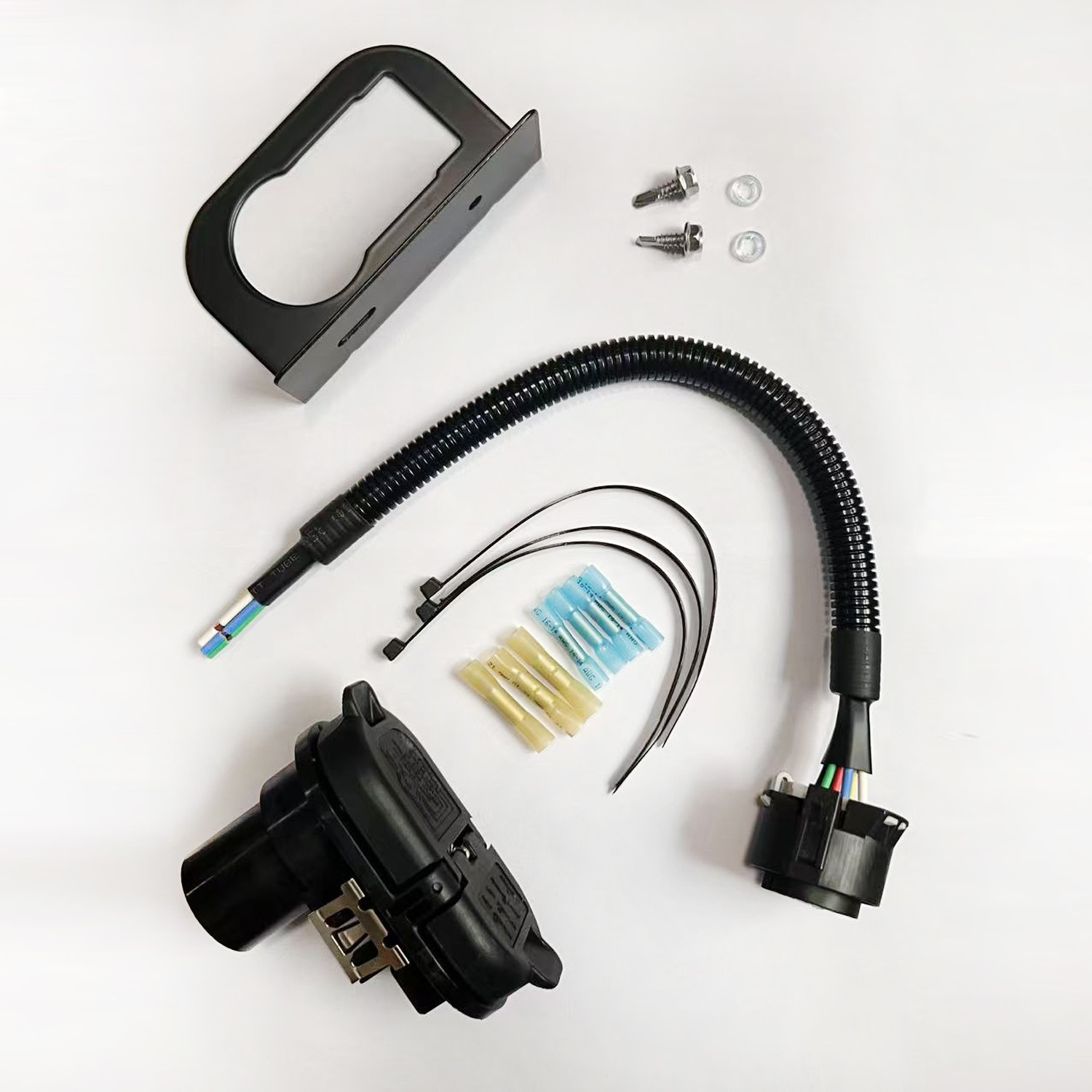 7Way Trailer Tow Hitch Wiring Plug Receptacle Connector Harness Installation Kit