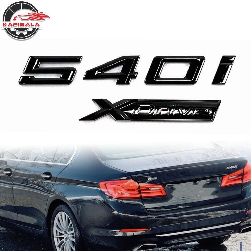Gloss Black For New 5 Series Emblem 540i+XDrive Number Letters Rear Trunk Badge