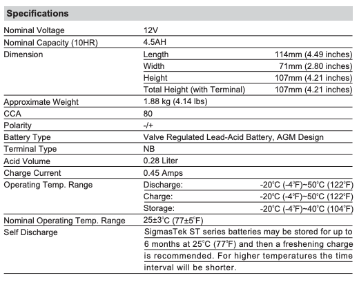 Everstart ES5L-BS Powersports Battery Replacement By SigmasTek (80CCA)