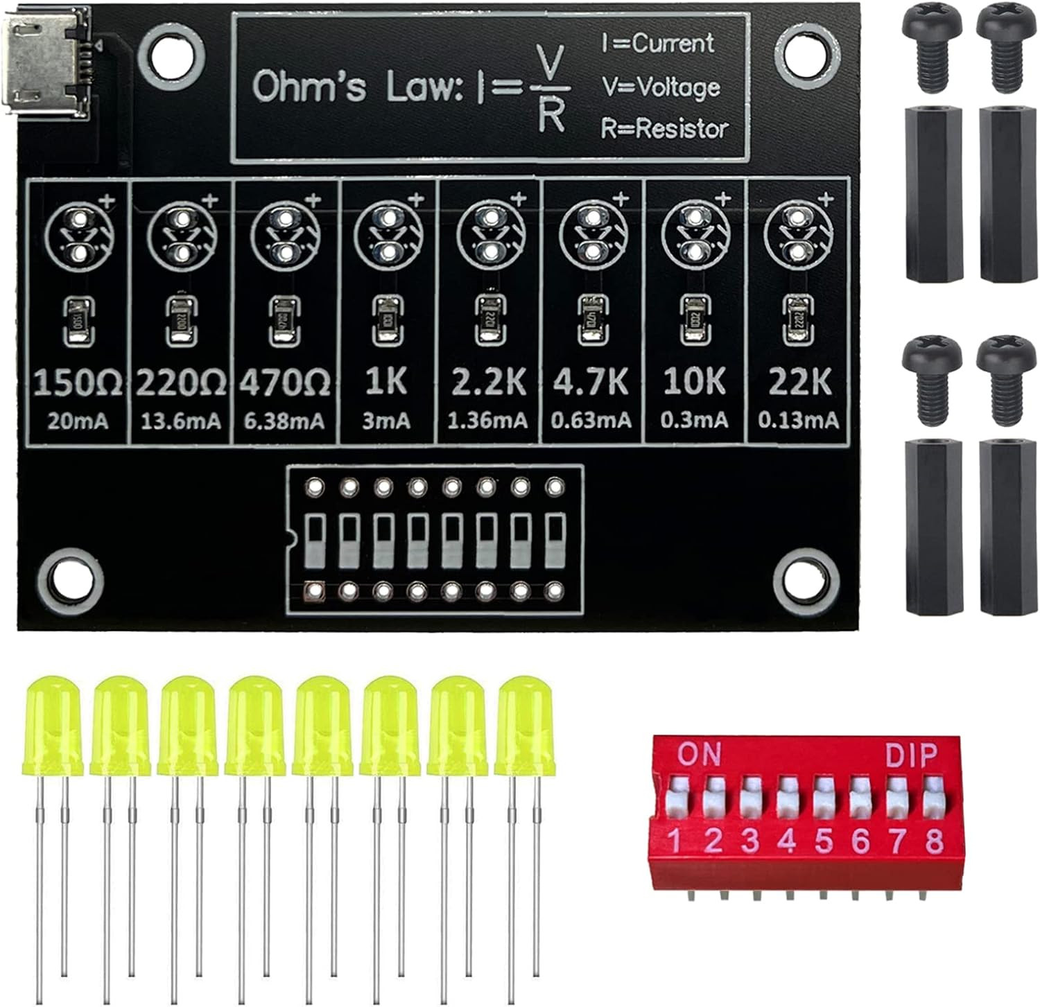 Soldering Practice Kit DIY Electronic Circuit Project – Resistor Learning Board