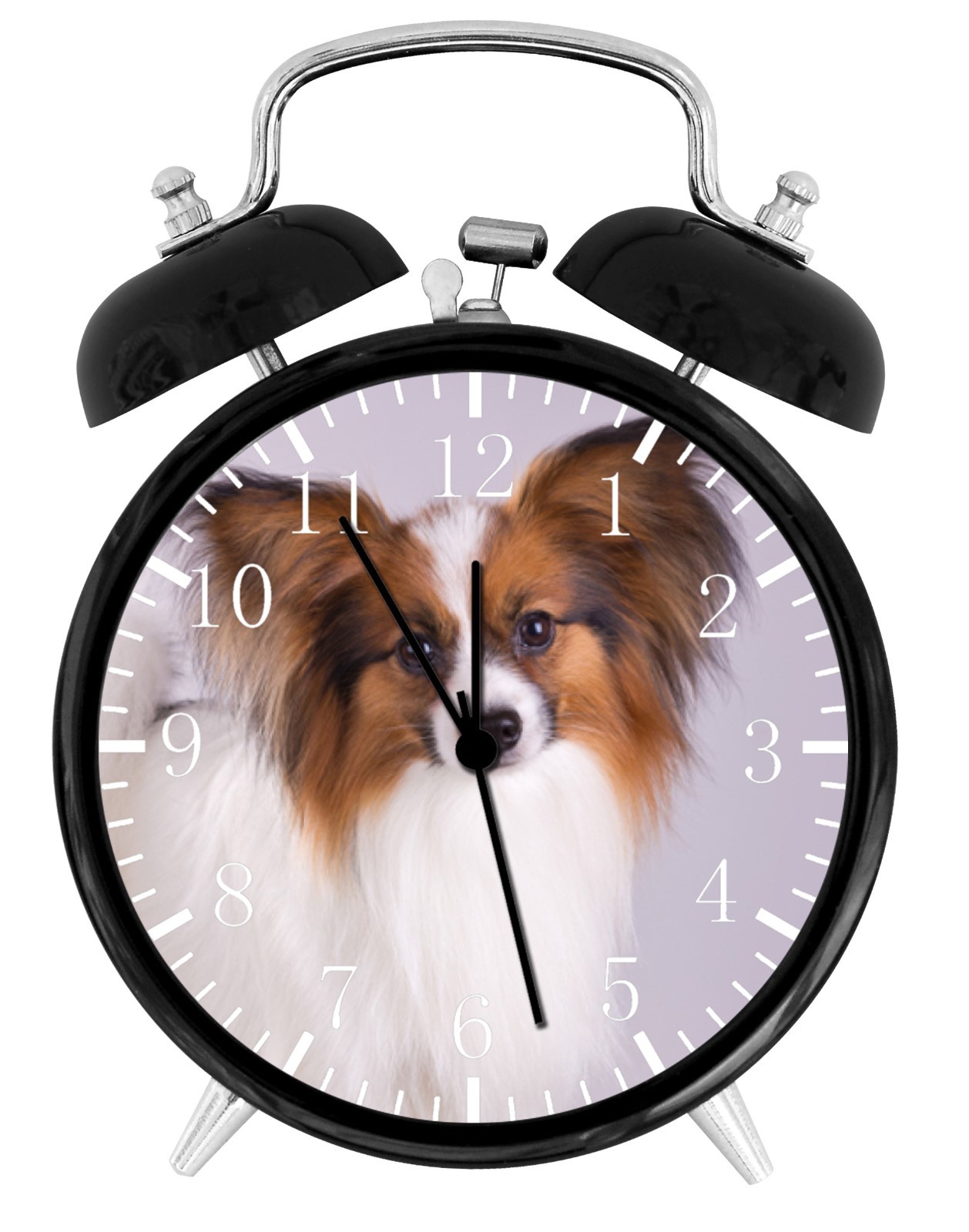 Cute Papillon Dog Alarm Desk Clock Nice For Decor or Gifts F156