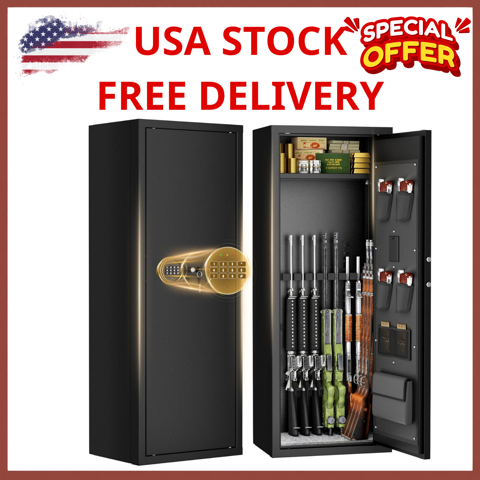 12-15 Gun Safe for Rifles, Fireproof Gun Safe for Rifles and Pistols