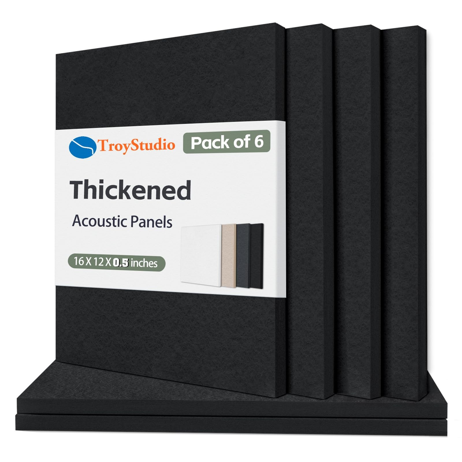 Thickened Acoustic Panels, 16 x 12 x 0.5 Inches Pack of 6 Felt Wall Decor Til...
