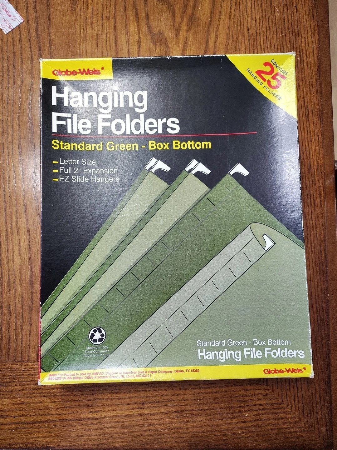 Globe Weis 2 Inch Box Bottom Hanging File Folders. Lot of 17.