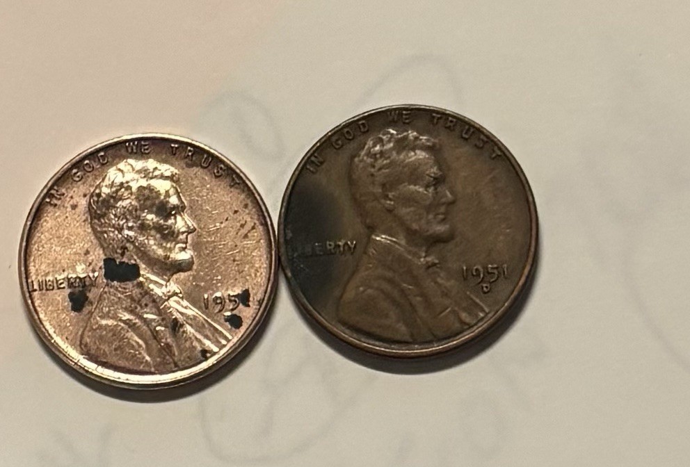 US Coins 1951-D Lincoln Cent (2 Coins)
