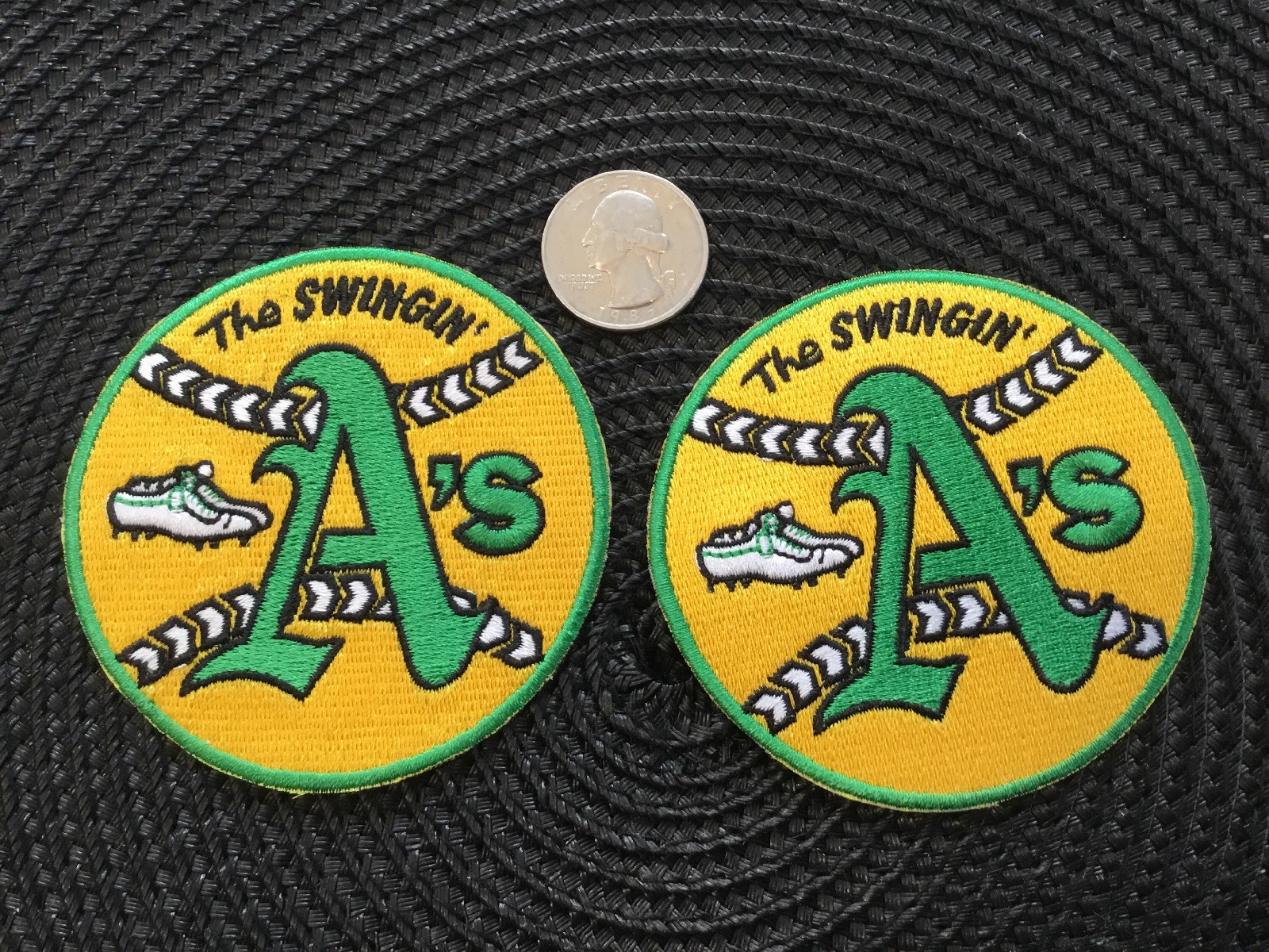 (2)- Oakland Athletics  A's Vintage Embroidered Iron On Patches 3” X 3”