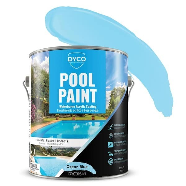Pool Paint 1 Gal. 3151 Ocean Blue Semi-Gloss Acrylic Exterior Paint