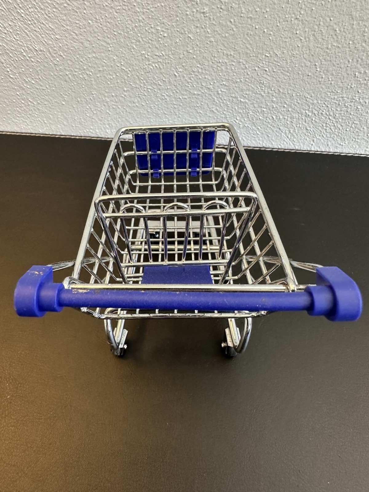 Mini Shopping Cart Desktop Organizer Chrome 5.5”