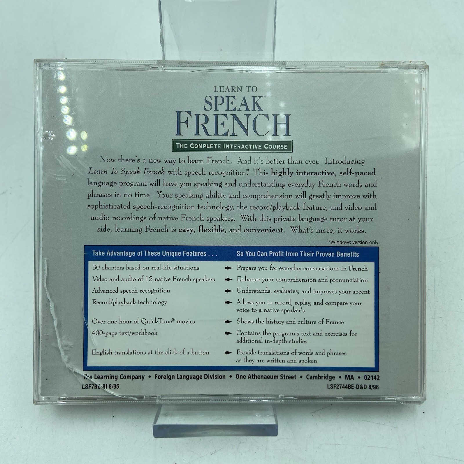Learn To Speak French 2 CD-Rom Set Learning Company Version 6.0