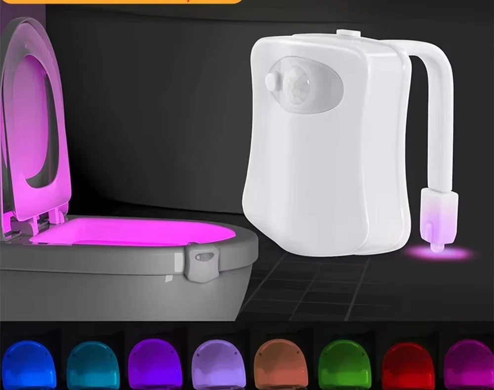 1 Pcs 8 Color LED Toilet Night Light Motion Activated Sensor Bathroom Bowl