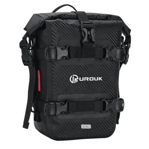 Carbon Fiber Black 6-8L Waterproof Motorcycle Bumper Bag - 1 Carbon Fiber Black