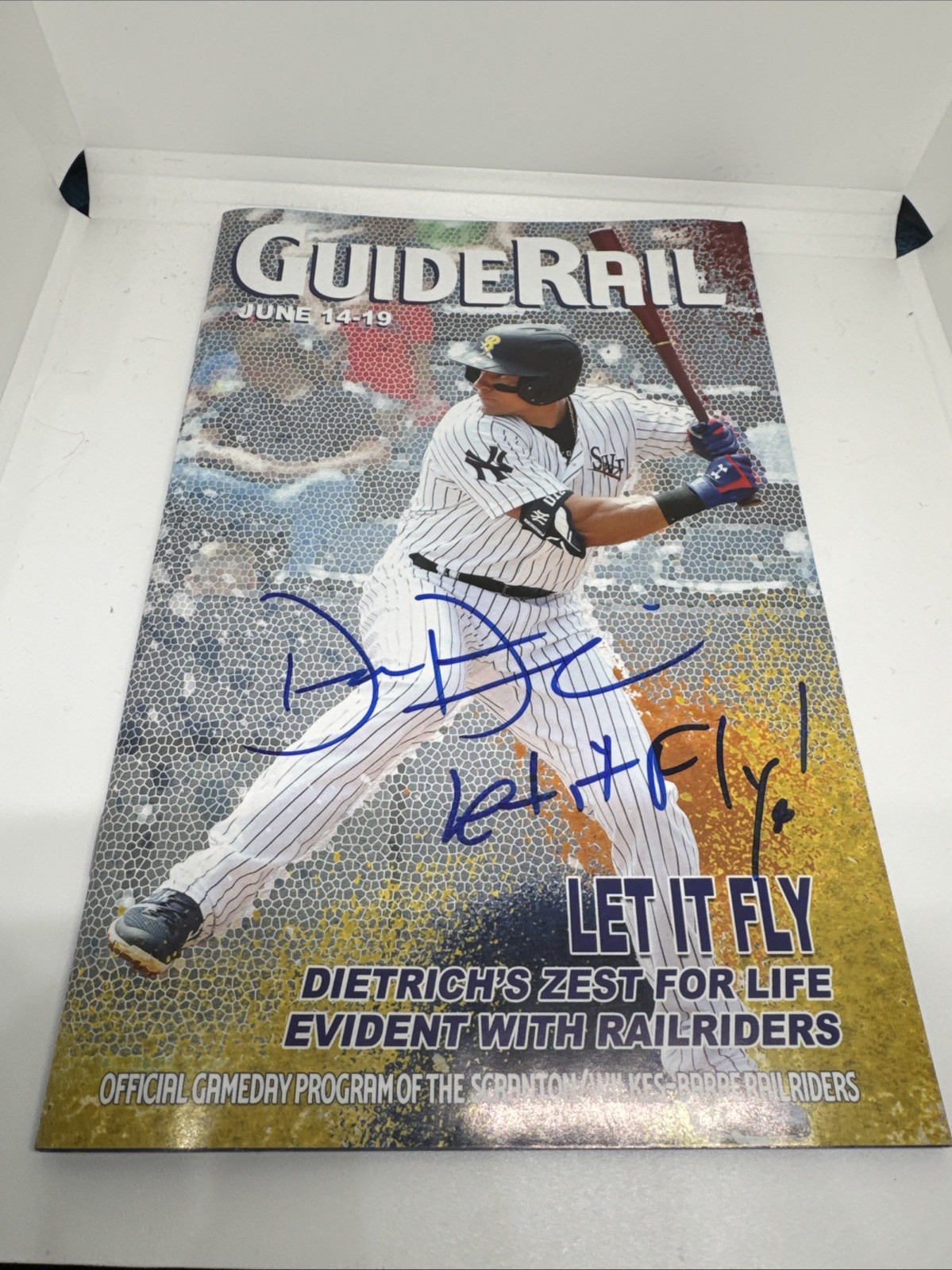 June 2024 SCRANTON GUIDE RAIL SGA Program SIGNED Derek Dietrich Let It Fly Refs