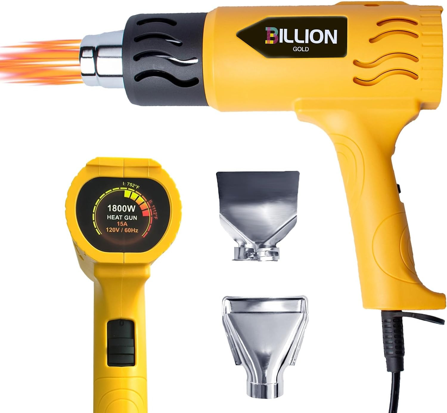 Heat Gun,  1800W Hot Air Gun 752℉-1112℉ with 2 Temperature Setting, Heat Gun for