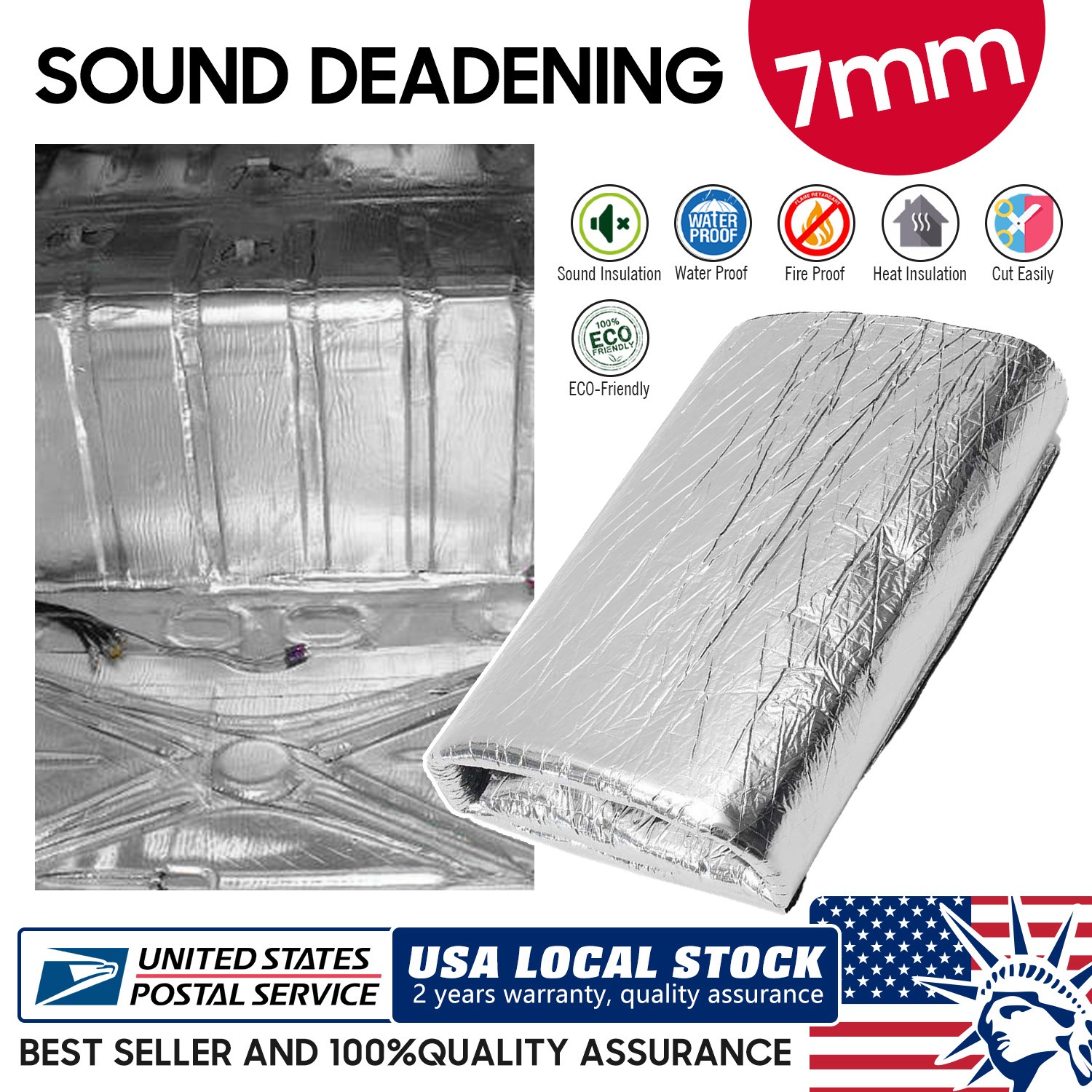 For Workshop walls and ceilings Sound Deadening Heat Insulation Mat 1.7 or3.6sqm