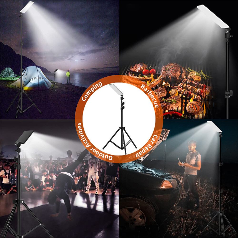 Outdoor Camping Light Super Bright LED Grill Work Light Stand Telescoping Tripod