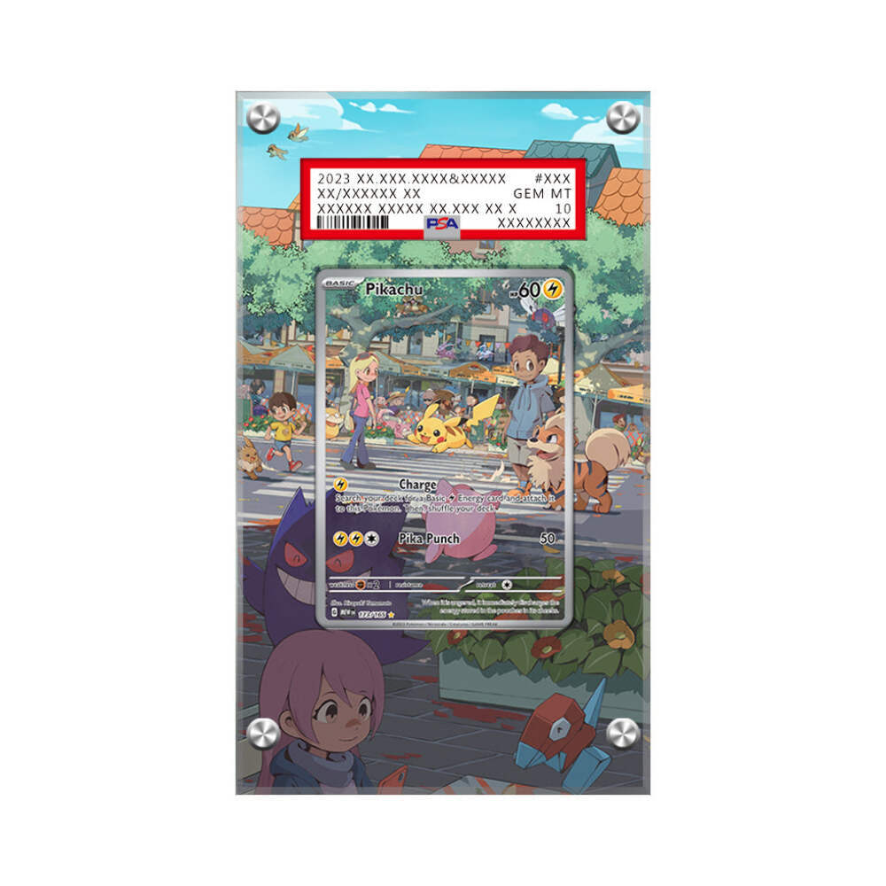 Pikachu AR 173/165 - Pokémon PSA Extended Artwork Protective Acrylic Card Displa