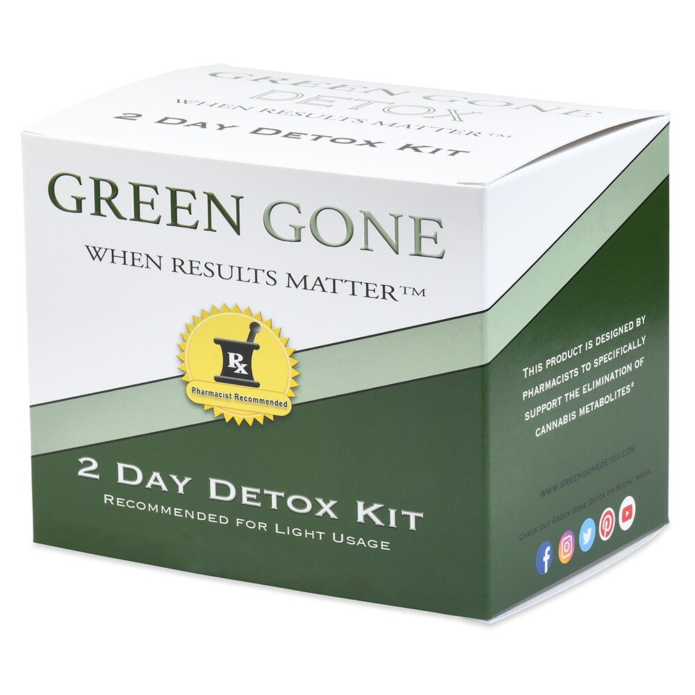 Green Gone Detox 2 Day Kit 24 Capsules EXP 12/2026 Comes with 2 Test strips