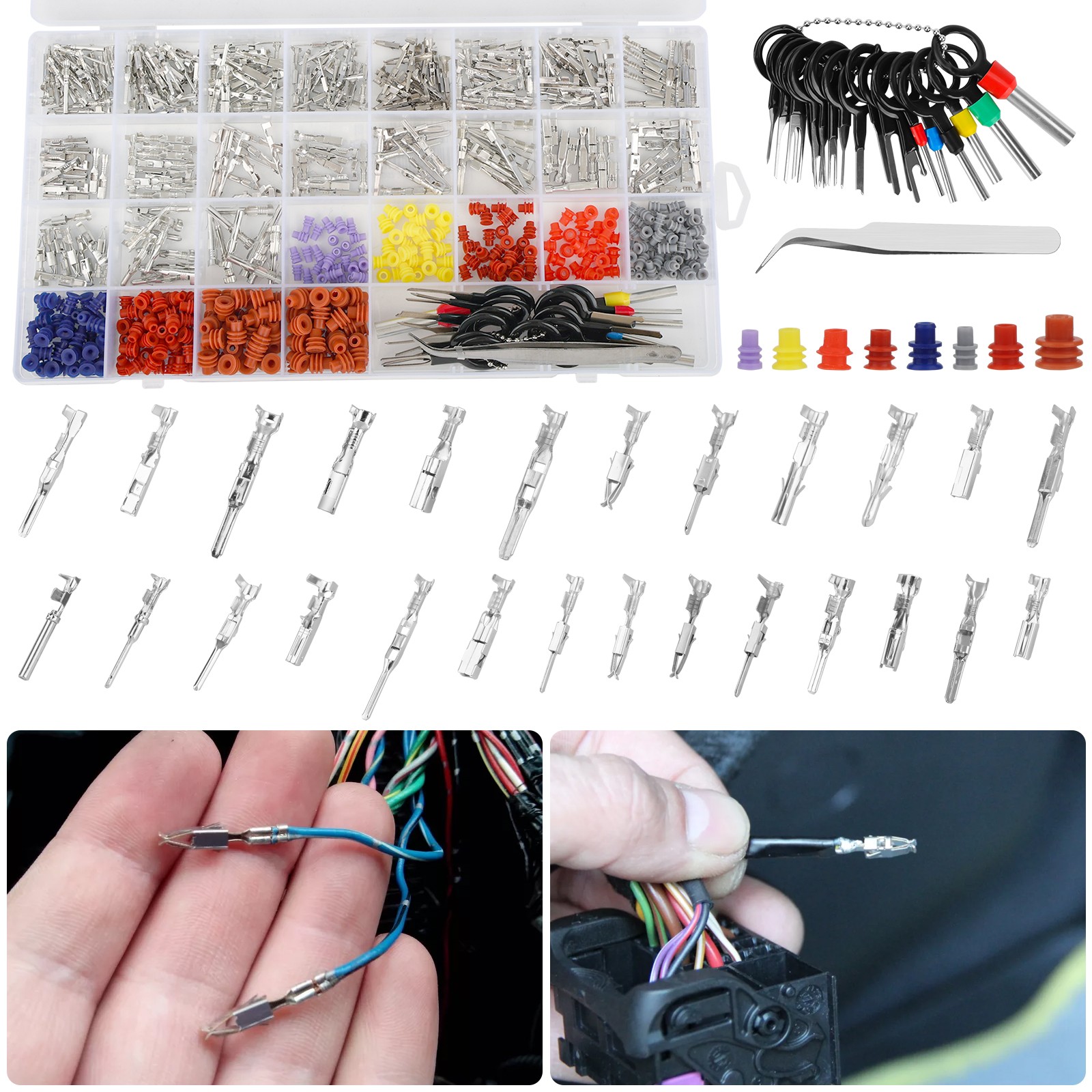 567PCS Automotive Electrical Connector Pins 26 Type W/ 18 Terminal Removal Tools