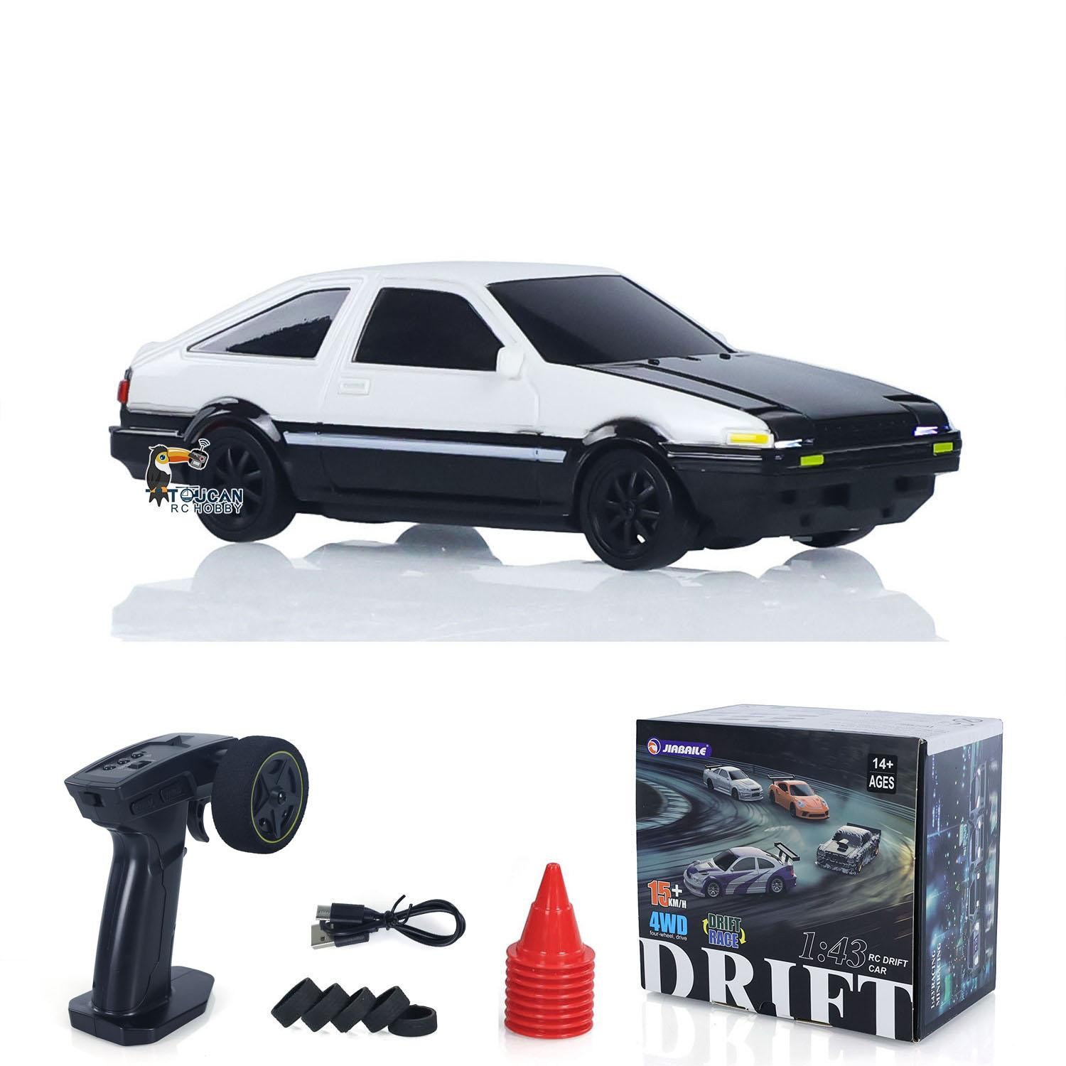 1/43 2.4GHz RC Racing Car AE86 Drift Vehicle 4WD RTR Mini Car Toy Radio Battery