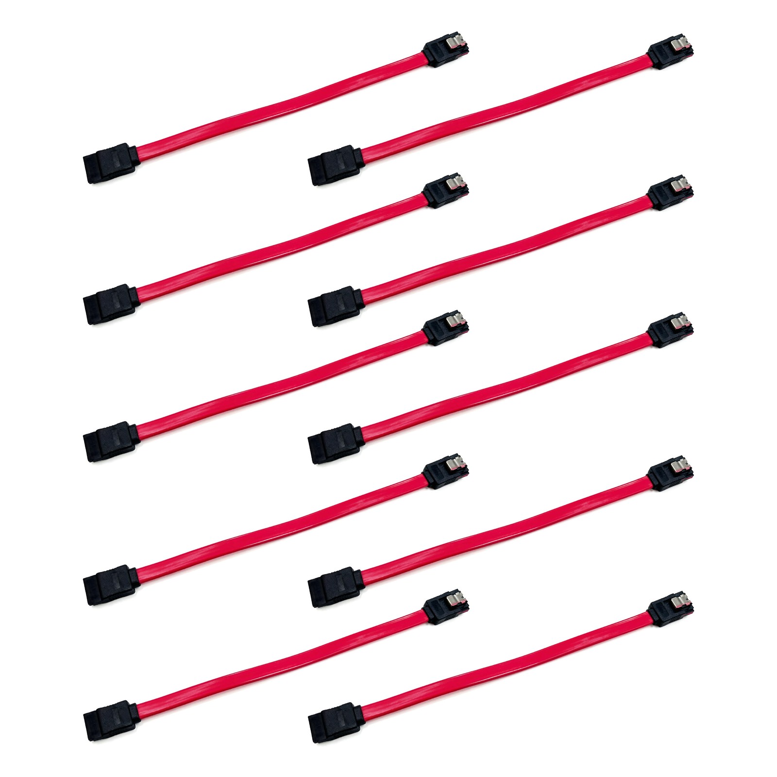 18′′ SATA 3.0 Cable SATA3 III 6GB/s Data Cable for HDD Hard Drive SSD, 10 Pack