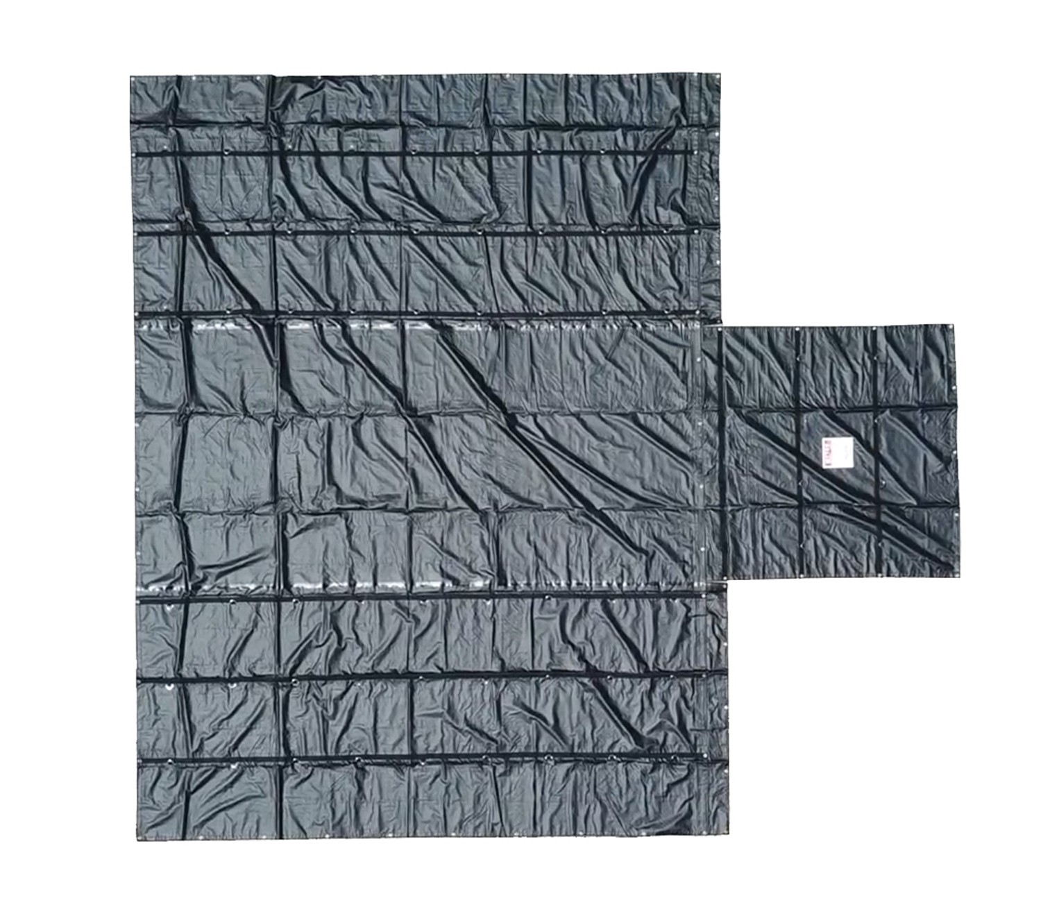 16' x 24'  Flatbed Tarps Heavy Duty 18oz Steel Tarp with Flap - Black