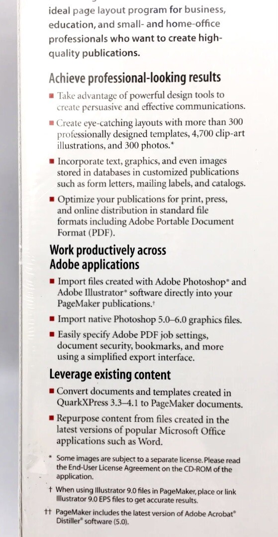 NEW Adobe PageMaker 7.0 Education UPGRADE Version - MAC New SEALED