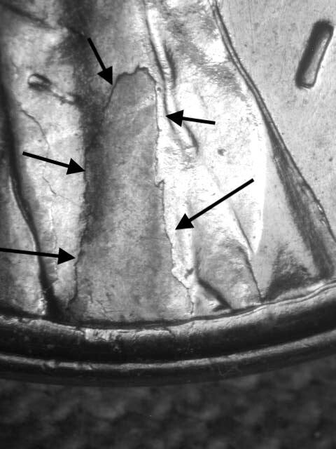 1943-D Nice Multible Die Breaks/Cuds on Obv.  BU/ Unc Lincoln Steel Wheat Cent#4