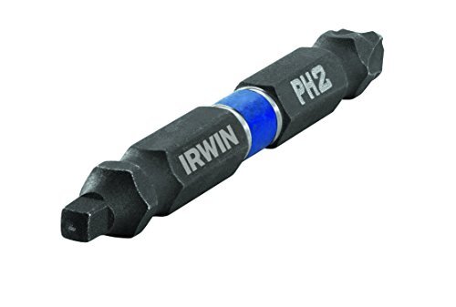 IRWIN 1870988 Impact Double-Ended Screwdriver #2 Ph x #2 Sq Bit, 2 3/8", 2-Pack