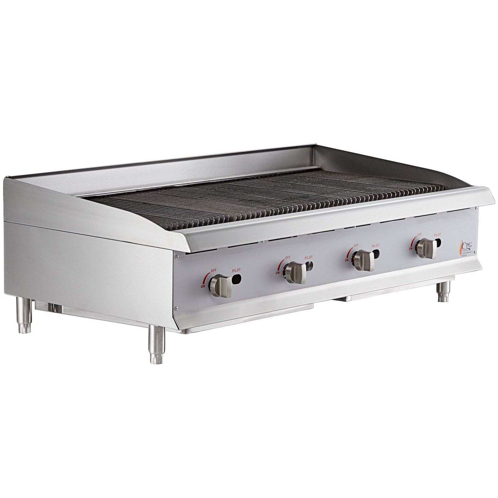 48" Gas Countertop Lava Briquette Charbroiler - 120,000 BTU