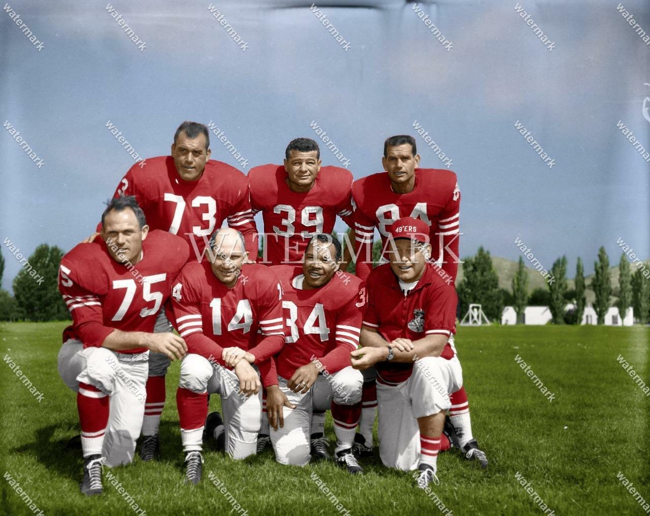 DO215 YA Tittle - Joe Perry - Hugh Mc 49ers 8x10 11x14 16x20 Colorized Photo