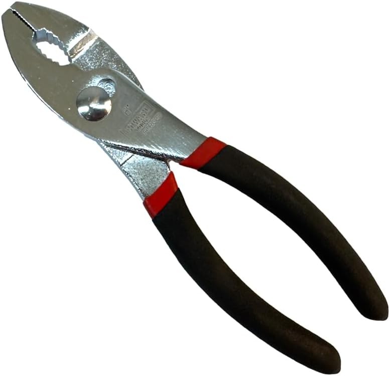 Edward Tools Slip Joint Pliers 6” - Heavy Duty Carbon Steel with Rubber Grip H