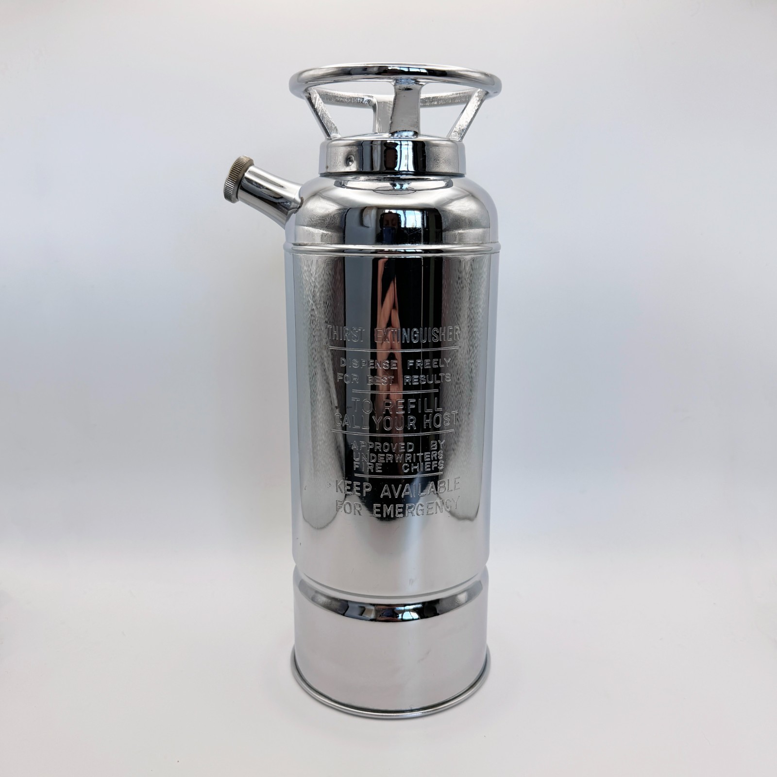 Vintage Thirst Extinguisher Cocktail Shaker Music Box Chrome Japan How Dry I Am