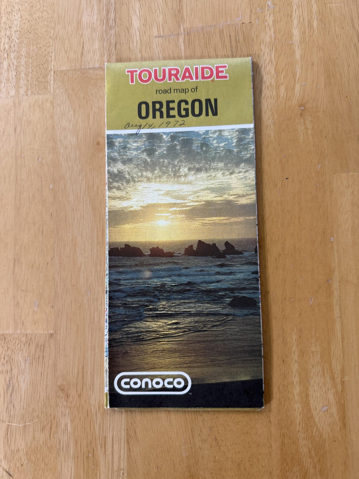 Vintage 1971 Conoco Touraide Oregon Road Map Travel Guide Folded Brochure USA