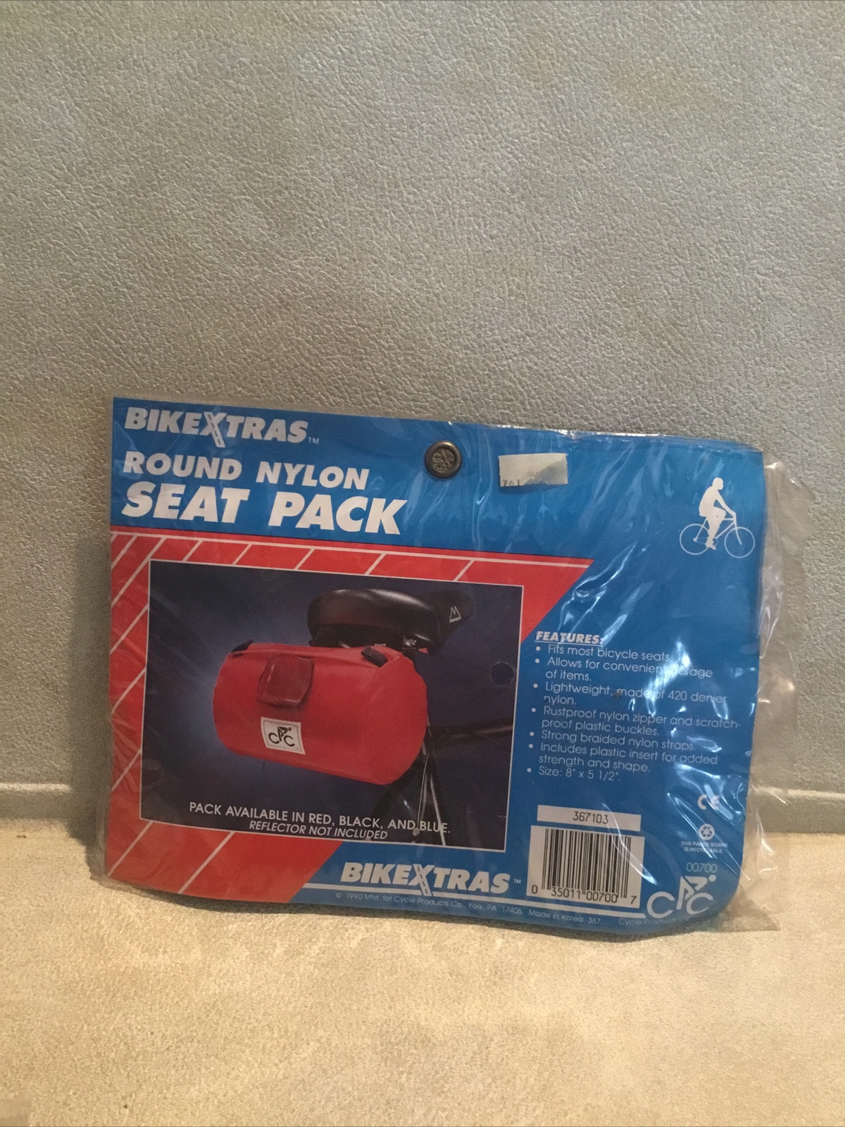 BIKEXTRAS ROUND NYLON BIKE SEAT PACK NYLON BAG 5" X 8-1/2" Black
