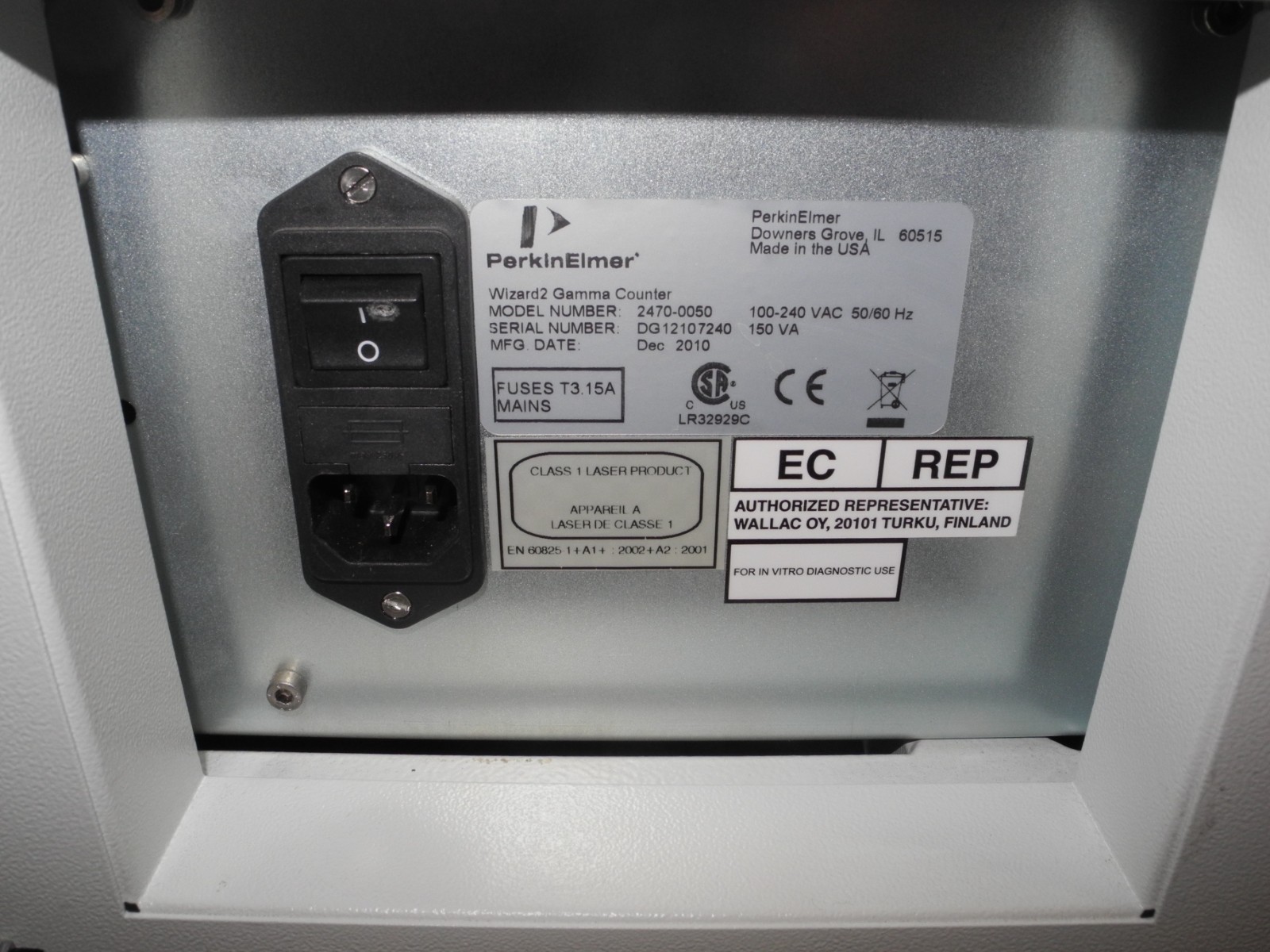 PERKIN ELMER MODEL 2470-0050 WIZARD 2 AUTOMATIC GAMMA COUNTER W/ WINDOWS XP