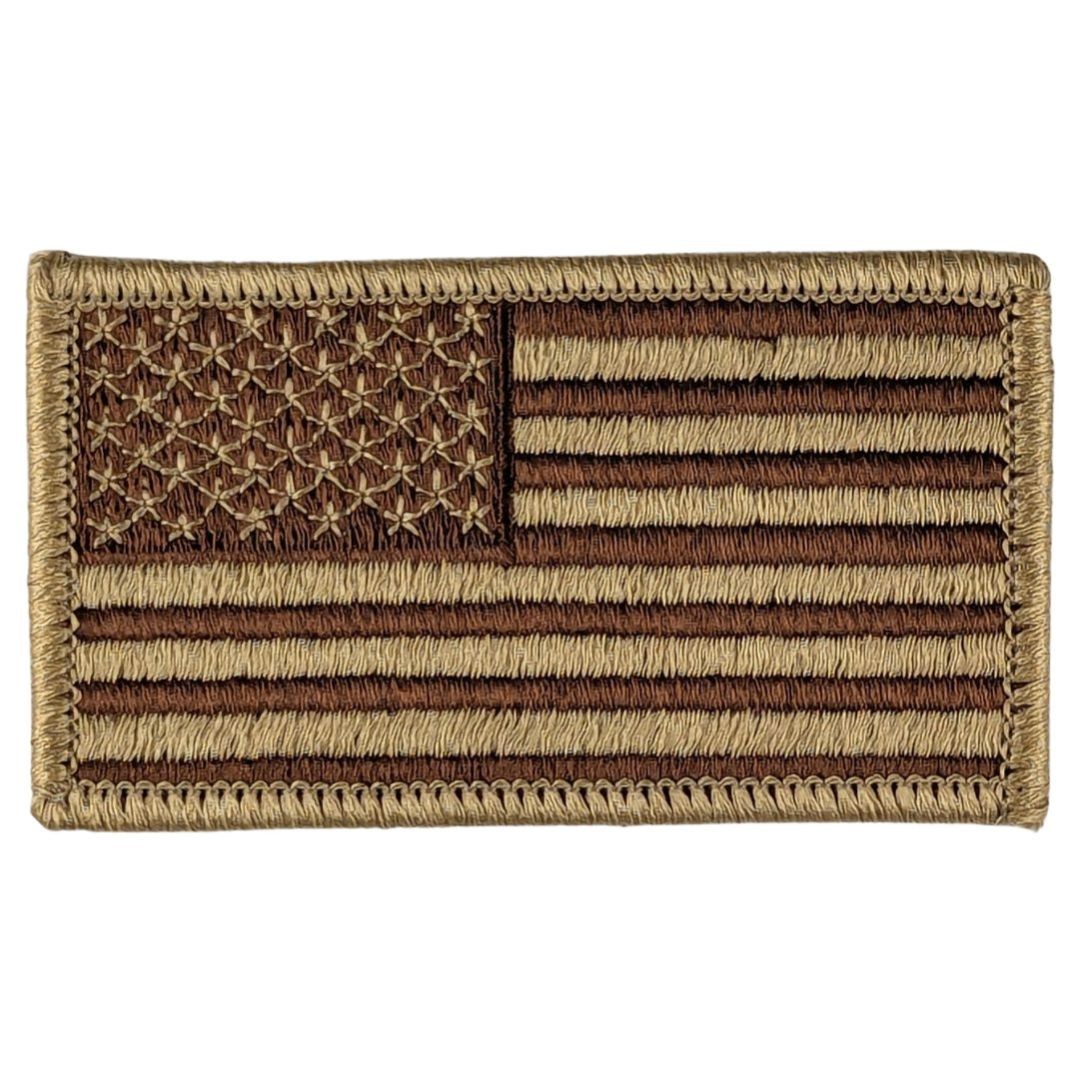 American Flag Patch - Subdued Desert Sand Tan - Sew-On Tactical Patch