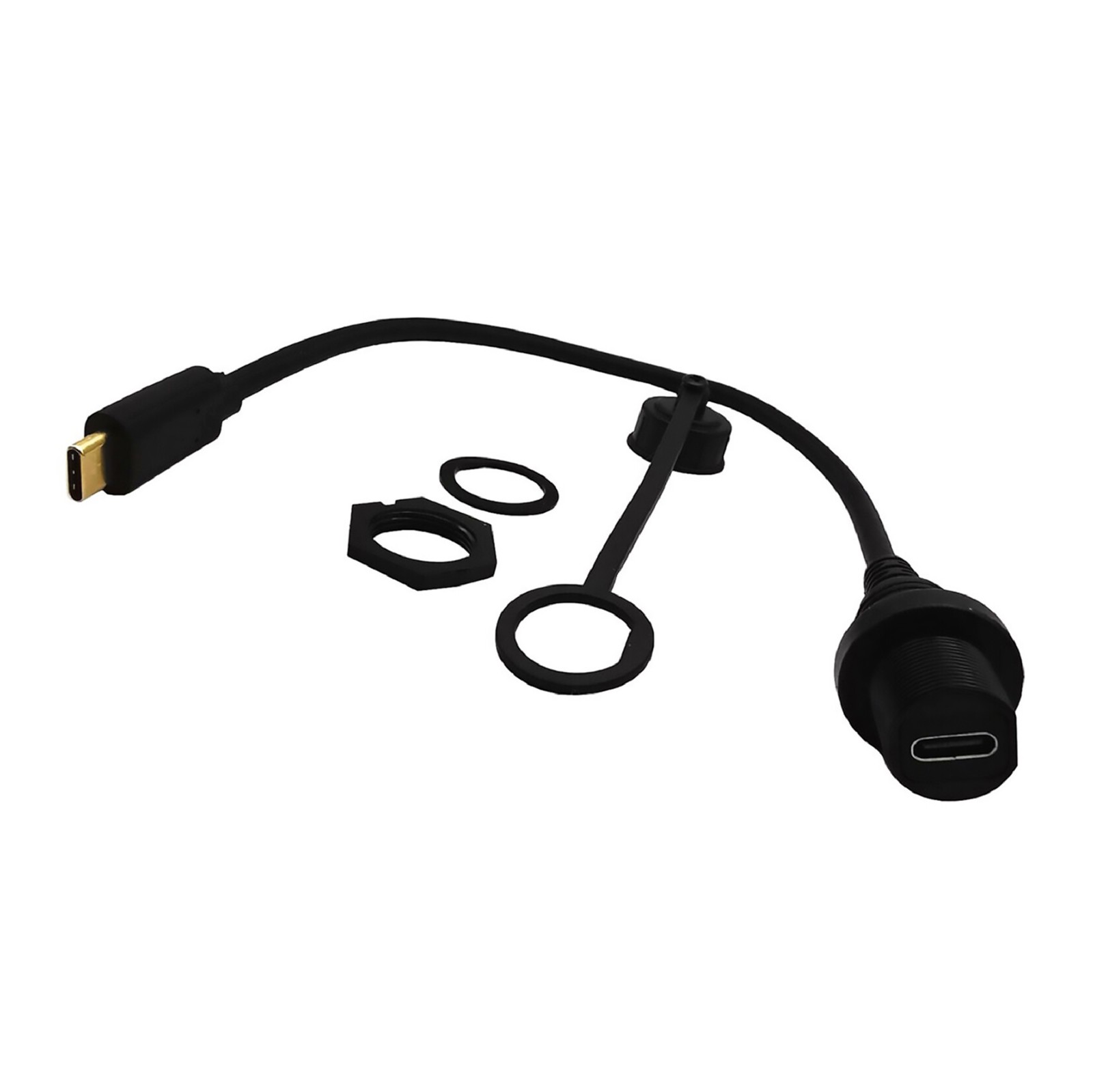 USB 3.1 Type-C Male to Female Auto Yacht Dashboard Extension Waterproof Cable u