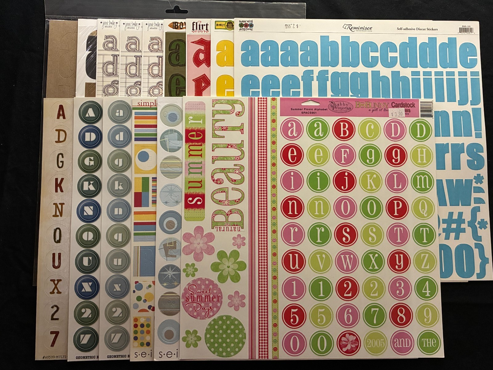 ASSORTED ALPHABET CARDSTOCK STICKERS