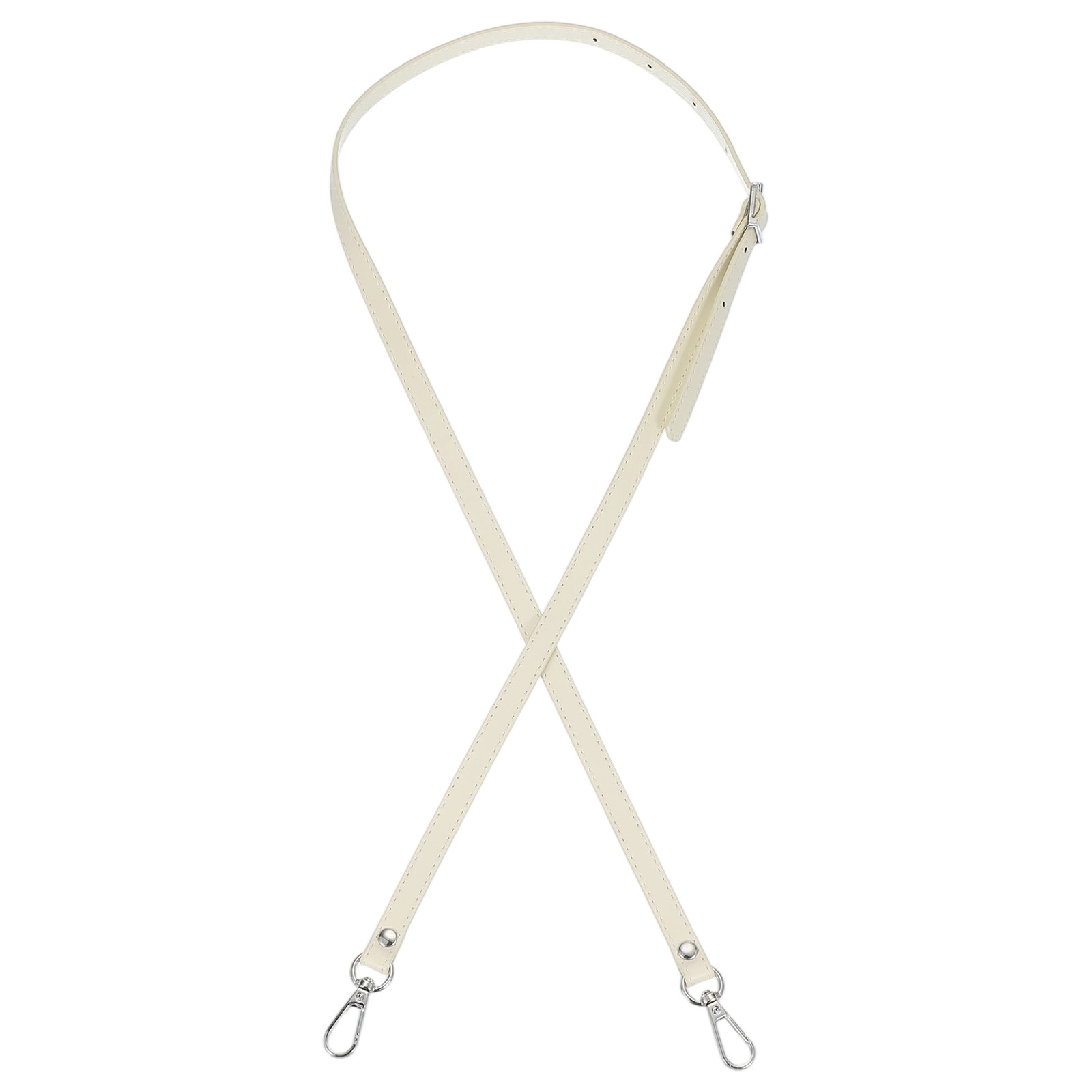 47" Adjustable PU Leather Purse Strap with Silver Hardware Cream