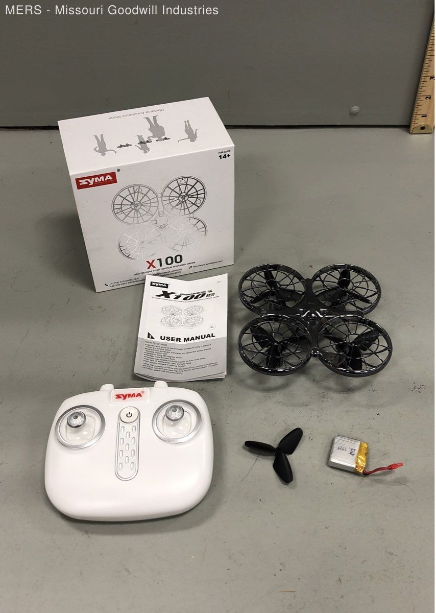 Syma X100 Hovering Drone 2.4G 4-Channel RC Quadcopter Unable to Test No Charger